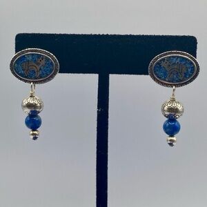 Carolyn Pollack Relios Sterling Silver Lapis Dangle Earrings
